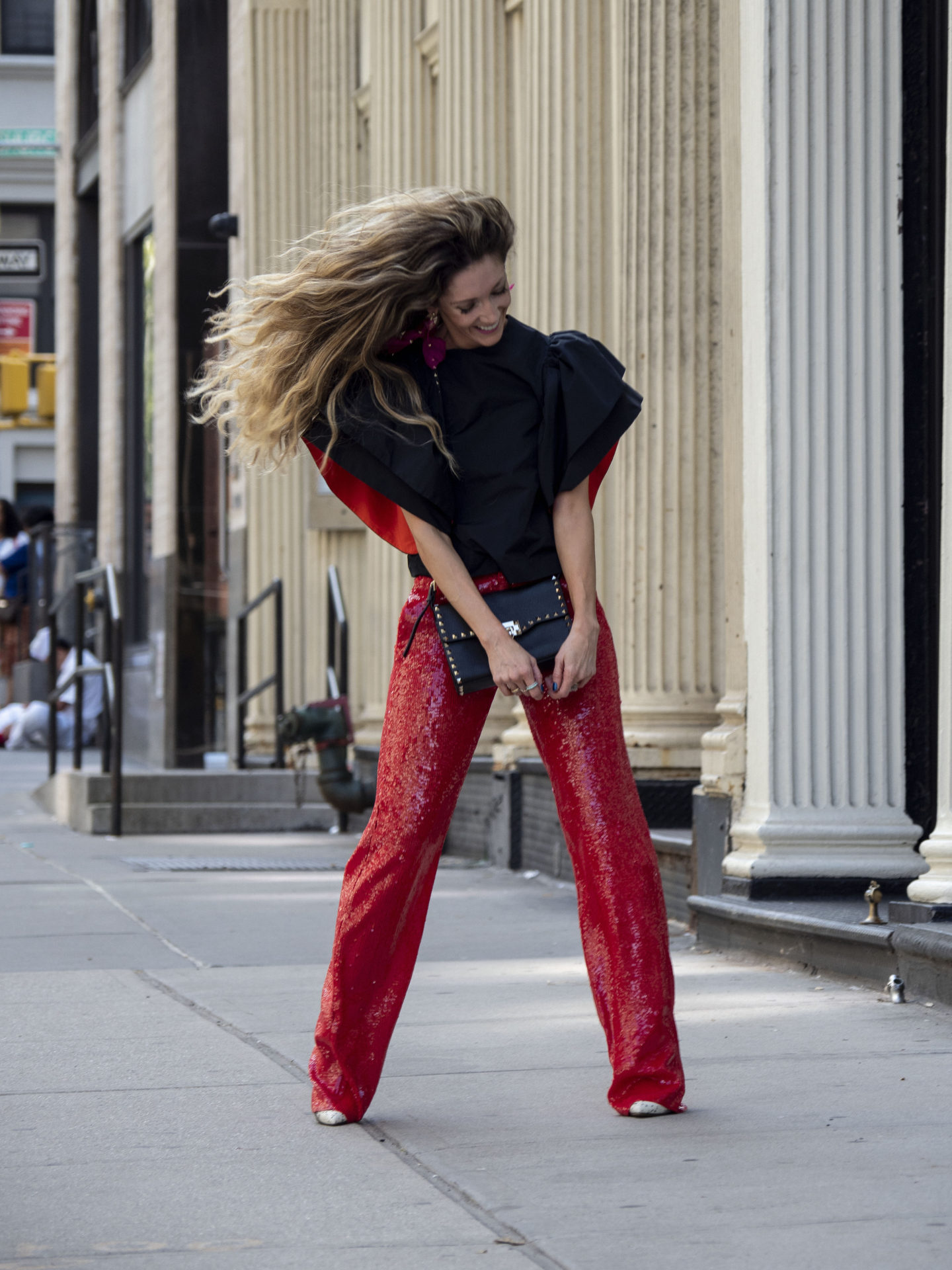 red sequin pants and tips for how to recognize when you're hungry.