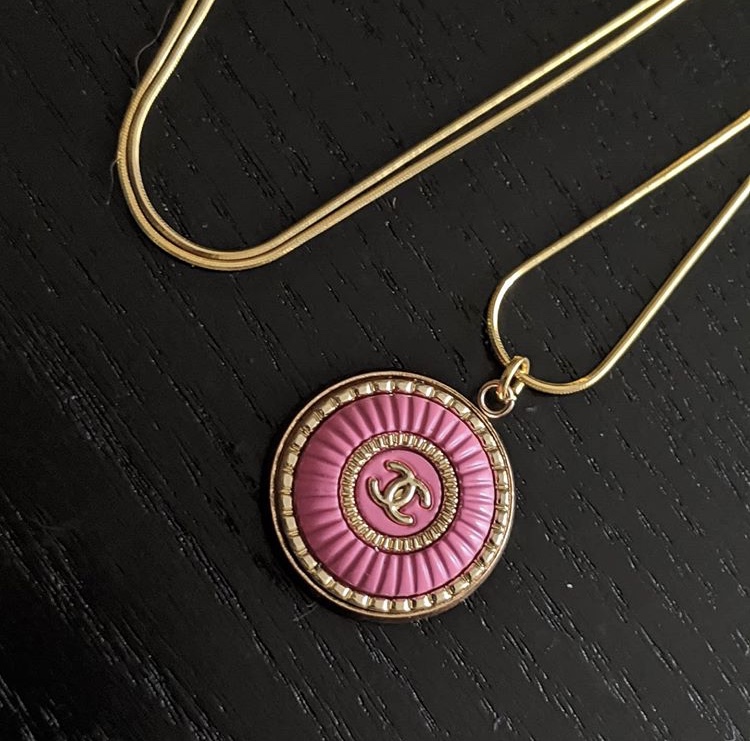 pink chanel pendant