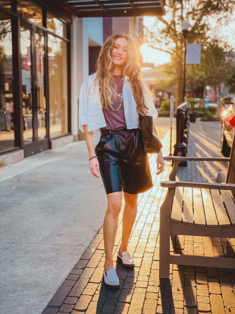 How to Style Leather Shorts